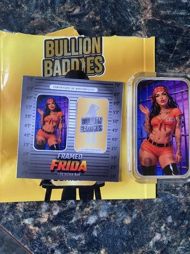 Bullion Baddies Series 11 Nice "Framed Frida" 1 Ounce Silver Limited w/COA