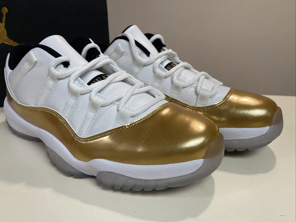 Air Jordan 11 ретро низкие 2016 ЦЕРЕМОНИЯ ЗАКРЫТИЯ белое золото размер 10,5 (528895-103) - Изображение 2 из 4