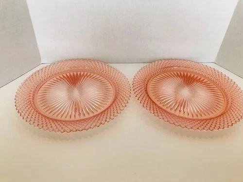 Anchor Hocking Pink Miss America Depression Glass Dinner Plates-Set of 2