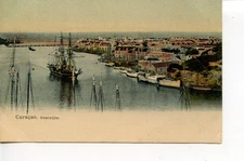 OVERZIJDE TOWN DOCK SHIPS BOATS ANTILLES NEERLANDAISES CURACAO POSTCARD