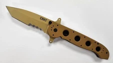 CRKT M16-14DSFG Carson Design Tactical Folding Knife w/ VEFF Serrations, FDE EDC