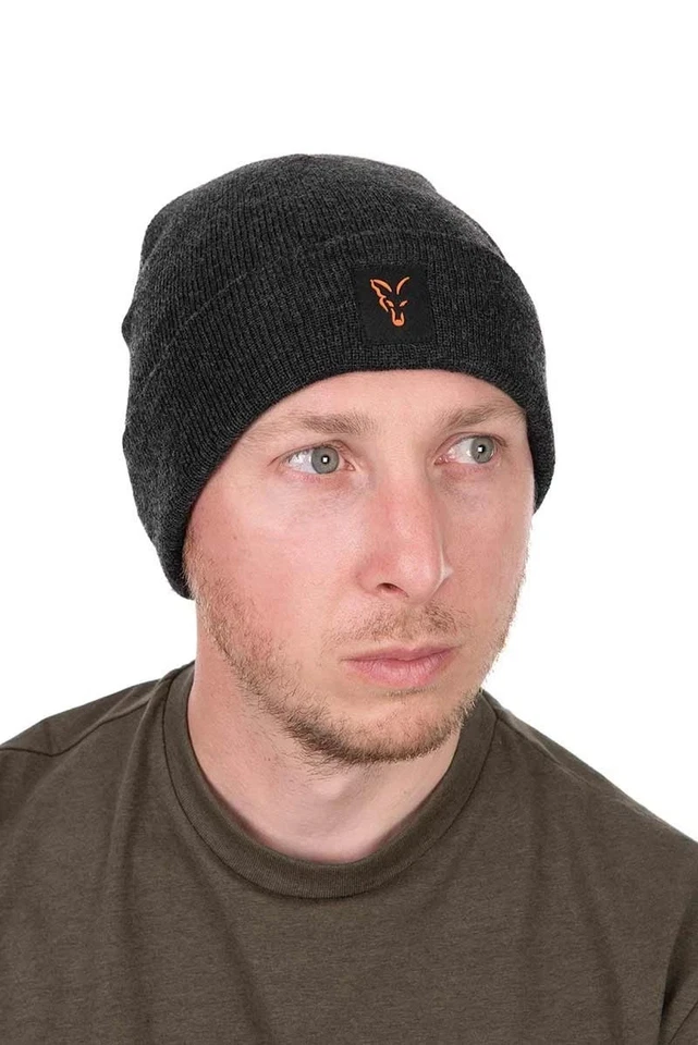 Fox Collection Beanie Hat Black & Orange CHH038