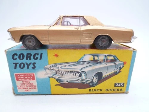 VINTAGE CORGI TOYS 245 BUICK RIVIERA IN ORIGINAL BOX 1964