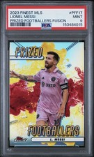 2023 TOPPS FINEST PRIZED FOOTBALLERS FUSION LIONEL MESSI YELLOW/RED PSA 9🔥