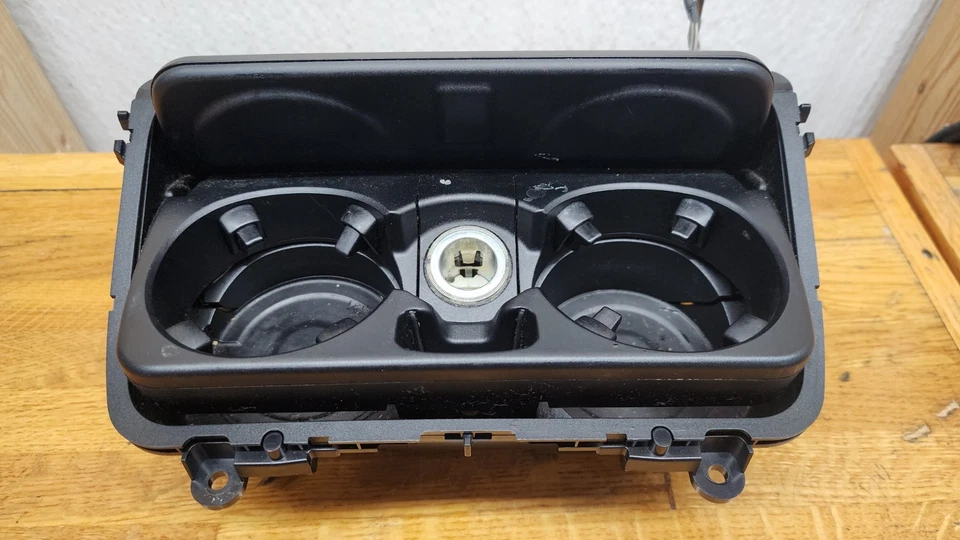 BMW F10 528i 550i 535i 2011-2016 portavasos delantero OEM moldura de grano de madera Foto 4 de 4