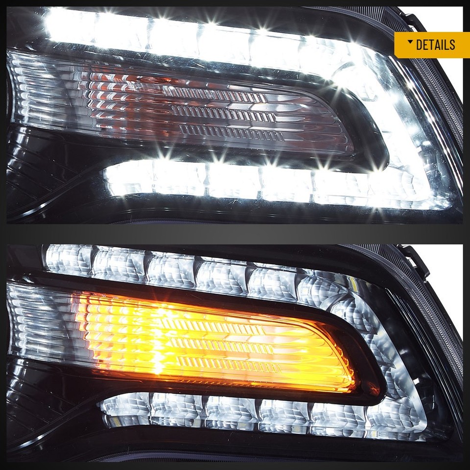 Pair VLAND For 2011-2023 Chrysler 300 Black LED DRL Projector ...