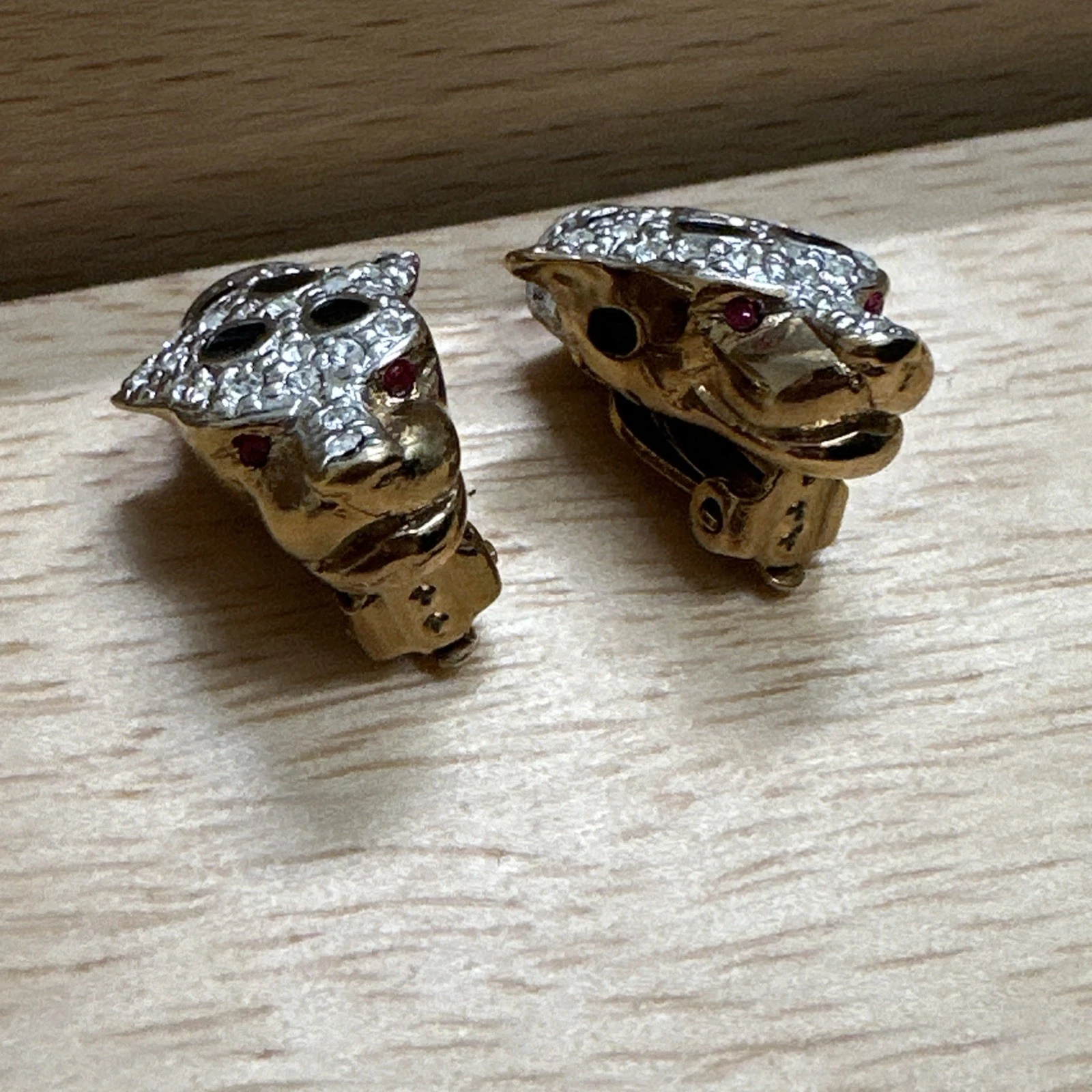 Boucle D’oreille vintage Panthère À Strass