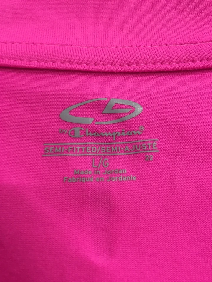 Camisa Champion C9 1/4 Cremallera Mujer L Grande Semi-Ajustada Rosa Caliente Larga Slv Bolsillo Foto 3 de 4