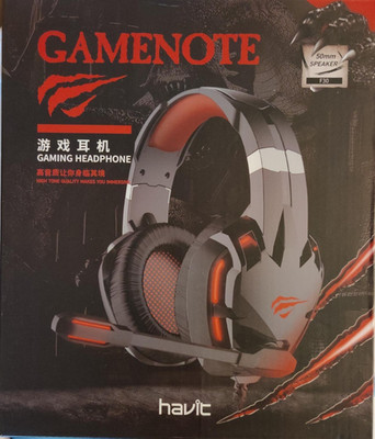 havit Gaming Headset F30, Gaming Kopfhörer mit Surround Sound 50mm LED-Licht-Rot