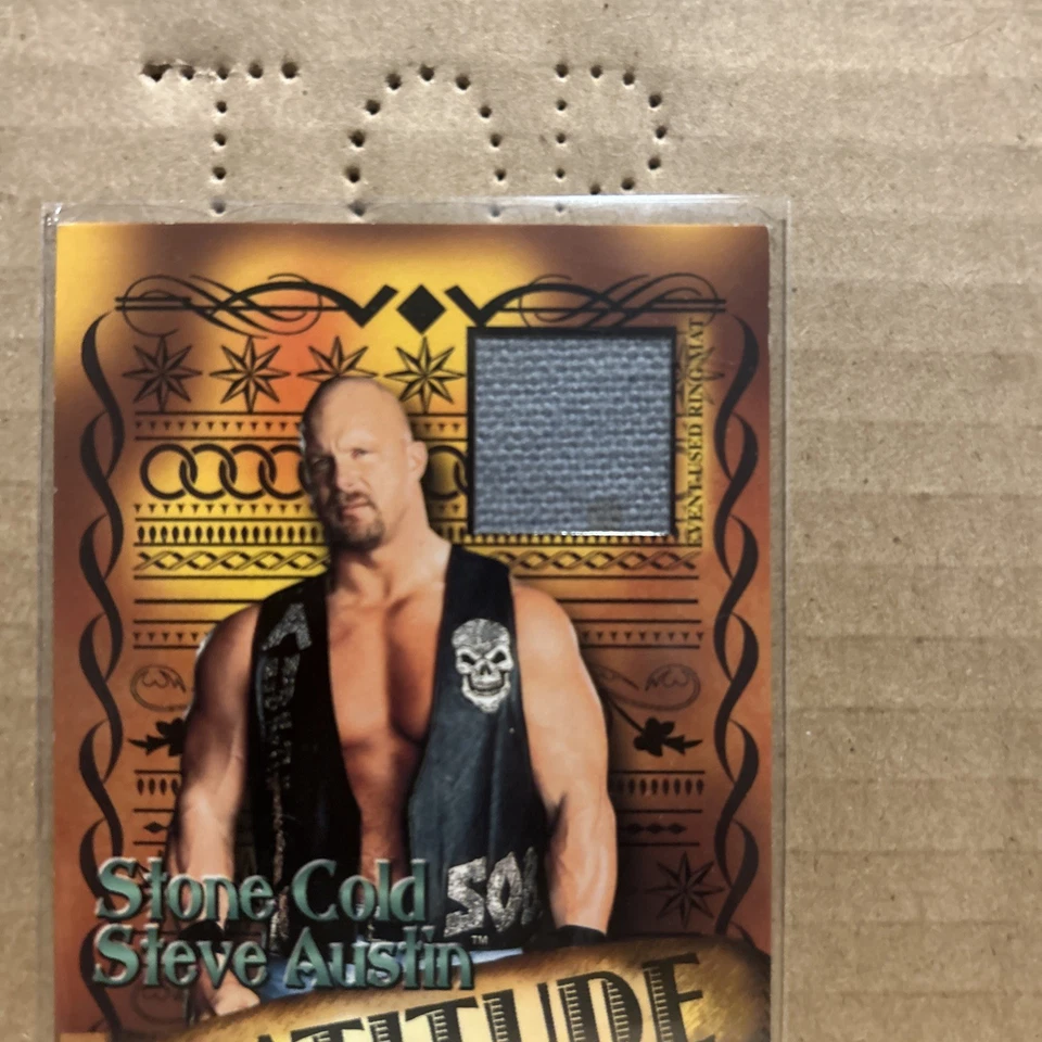 2003 FLEER WWE AGGRESSION MATITUDE THE ROCK EVENT USED RING MAT - Image 3 of 4