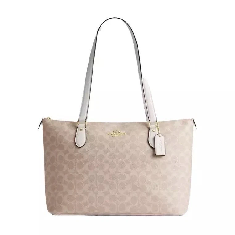 Borsa Coach Gallery nuova con etichetta in tela firmata CW381 sabbia gesso