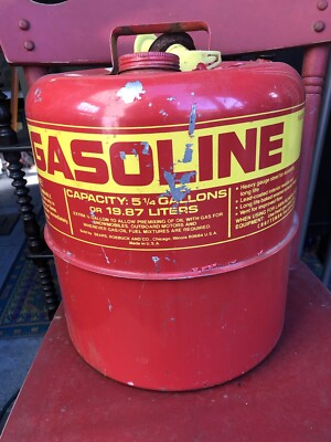 #ad #ad Vintage Sears Roebuck 5 1 4 GALLON Metal Gas Can 1977 Made in USA $24.99