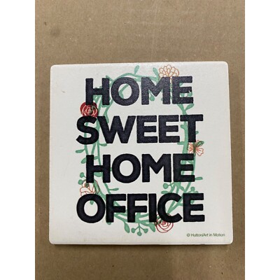 Thirstystone Home Sweet Home Office Coaster Single White 4.25 x 4.25 NEW