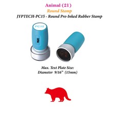 Animal 21 Round Teacher Stamp JYP PC15 Pre-Inked Rubber Stamp