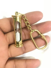 Nautical Brass Hourglass Keychain, Keyring send timer, Keychain, Handmade gift,