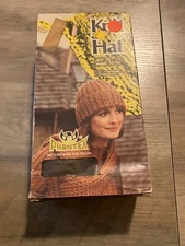 Vtg Phentex Knit a Hat kit 2 skeins 3 oz in the box Brown Knitting