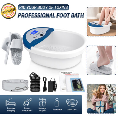 Upgrade Ionic Foot Spa Bath Detox All-in-one Functional Machine with Slipper 
