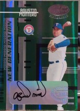 AGUSTIN MONTERO 2005 Leaf Certified Materials AUTO Mirror Green SP #1/5 Rangers