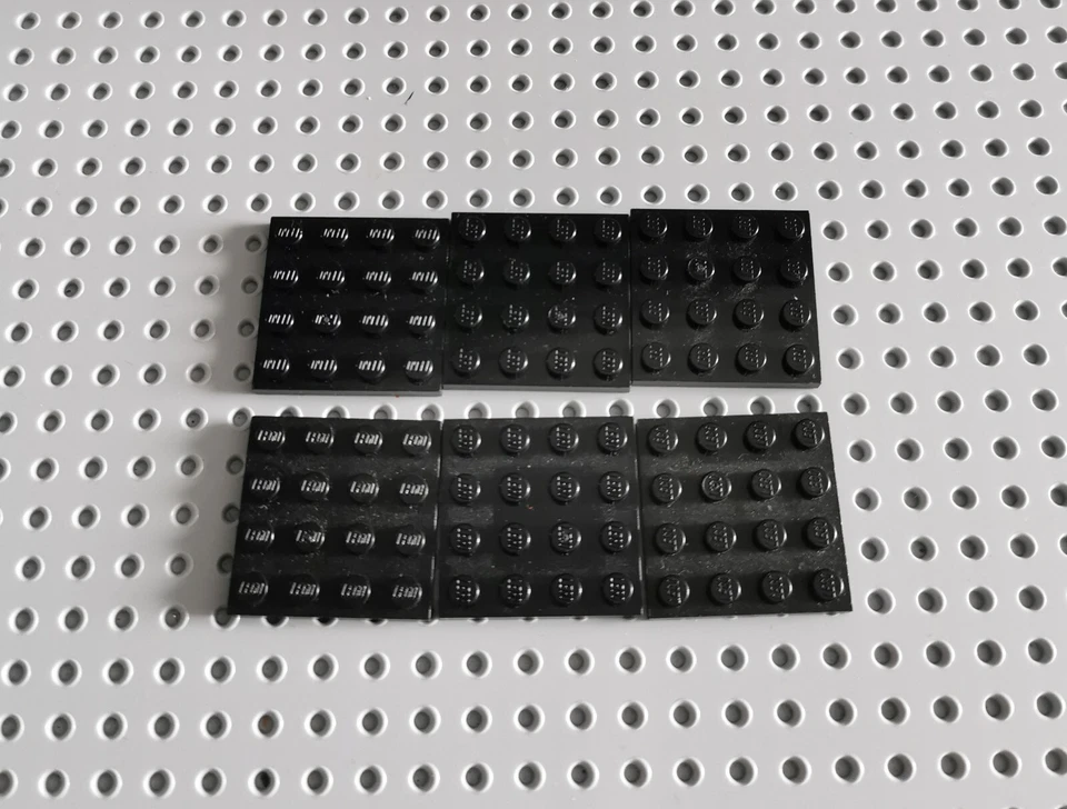 LEGO Platte Bauplatte Basisplatte flach 6 stk schwarz 4x4 black Plate 3031 R2 - Bild 1 von 1