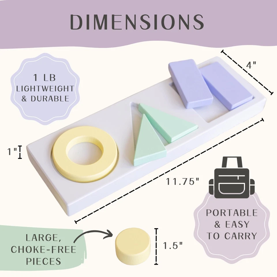 2-in-1 Montessori Wooden Shape Sorter & Color Puzzle Toy for 1+ Year Old Kids - Image 2 of 4