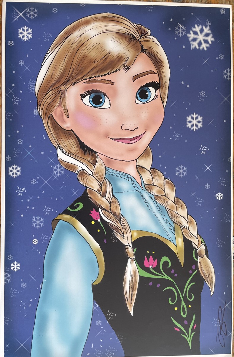 Disney Frozen Anna 11x17 poster print wall art Pauly Popolizio | eBay