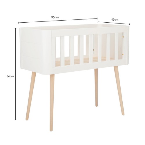 Troll Retro Crib - Scandinavian Space Saver Wooden Crib in White / Natural - Picture 7 of 7