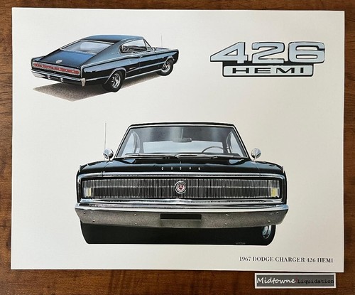 Original 1967 Dodge Charger 426 Hemi 11" x 14" Mopar Licensed Lithograph Print