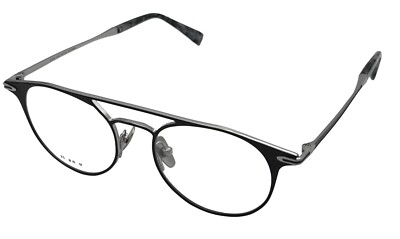 John Varvatos Mens Eyewear Frame Metal Round Frame V169 Black Silver 49mm 