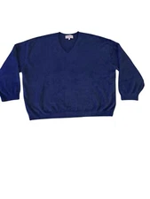 Laurie Felt Sweater Size XL Blue Cozy Long Sleeve Fuzzy V Neck QVC New
