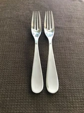 Yamazaki METAPHOR stainless flatware Japan 2 Dinner Forks  VGUC  8 1/8"