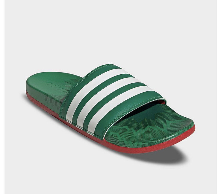 Adidas Adilette Comfort 2.0 Mexico Slide Sandals Mens Size 12 Green Futbol NEW adidas Adilette Comfort 2.0 Mexico Slides - Green | Free  main image 4