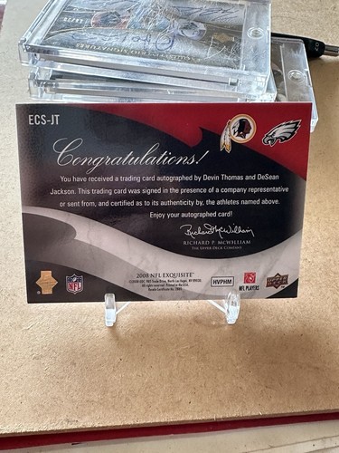 2008 Exquisite Combo Signatures DeSean Jackson/Devin Thomas 14/35 Rookie on card - Picture 4 of 4