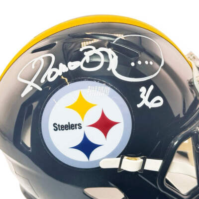 Jerome Bettis Signed White Ink Pittsburgh Steelers Speed Mini
