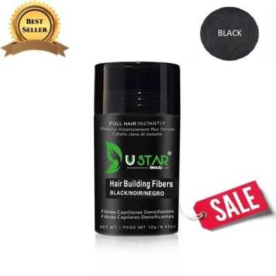 Ustar Black Hair Building Fibers Regular 0.42oz 12g Free Shipping