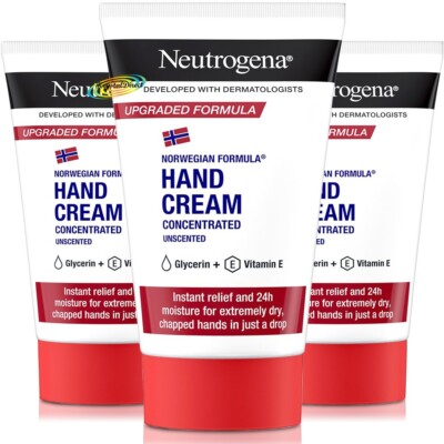 3x Neutrogena Konzentrierte Handcreme unparfümiert 50ml - Norwegische Formel