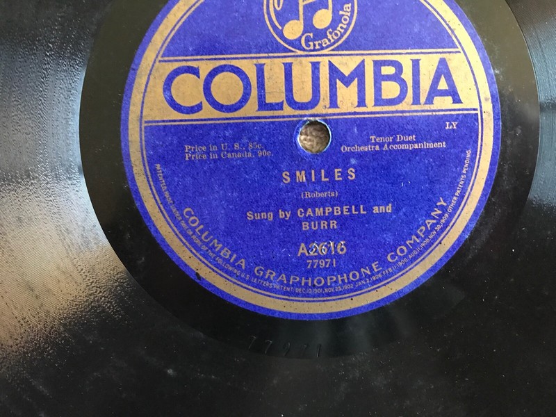 Victrola Record Smiles By Campbell & Burr / Waters Of Venice Columbia A2616