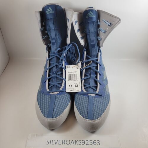 Adidas Box Hog 4 Boxing Boots Grey Metallic Blue GZ6117 Size 11