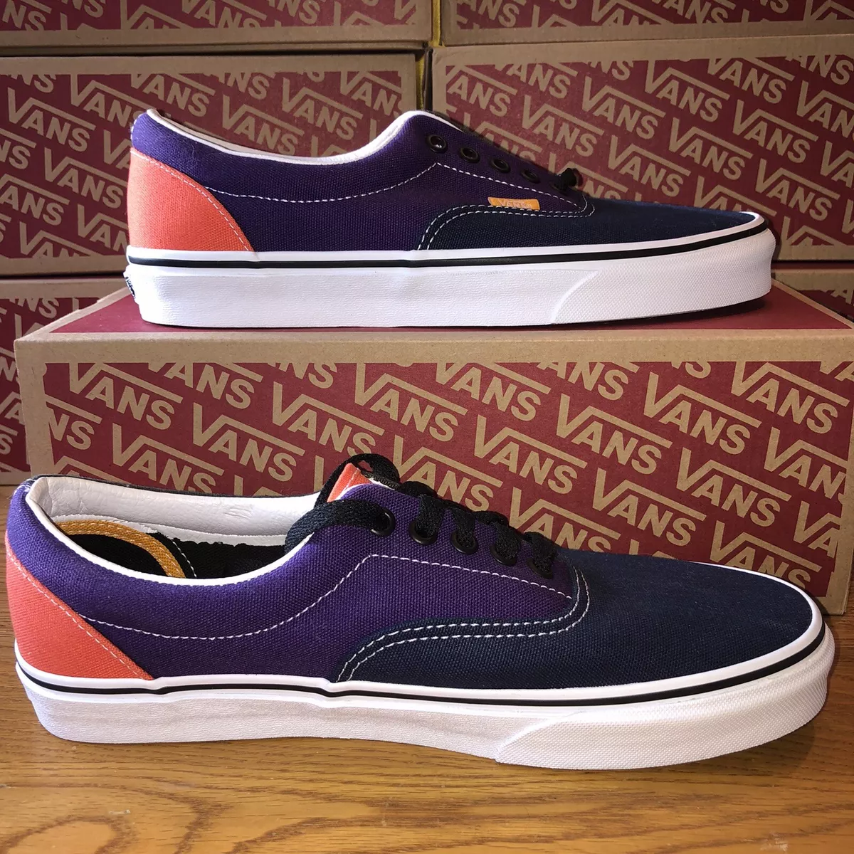 Vans Era Mix And Match Purple Black Green Low Top Skate Shoe Sz 9