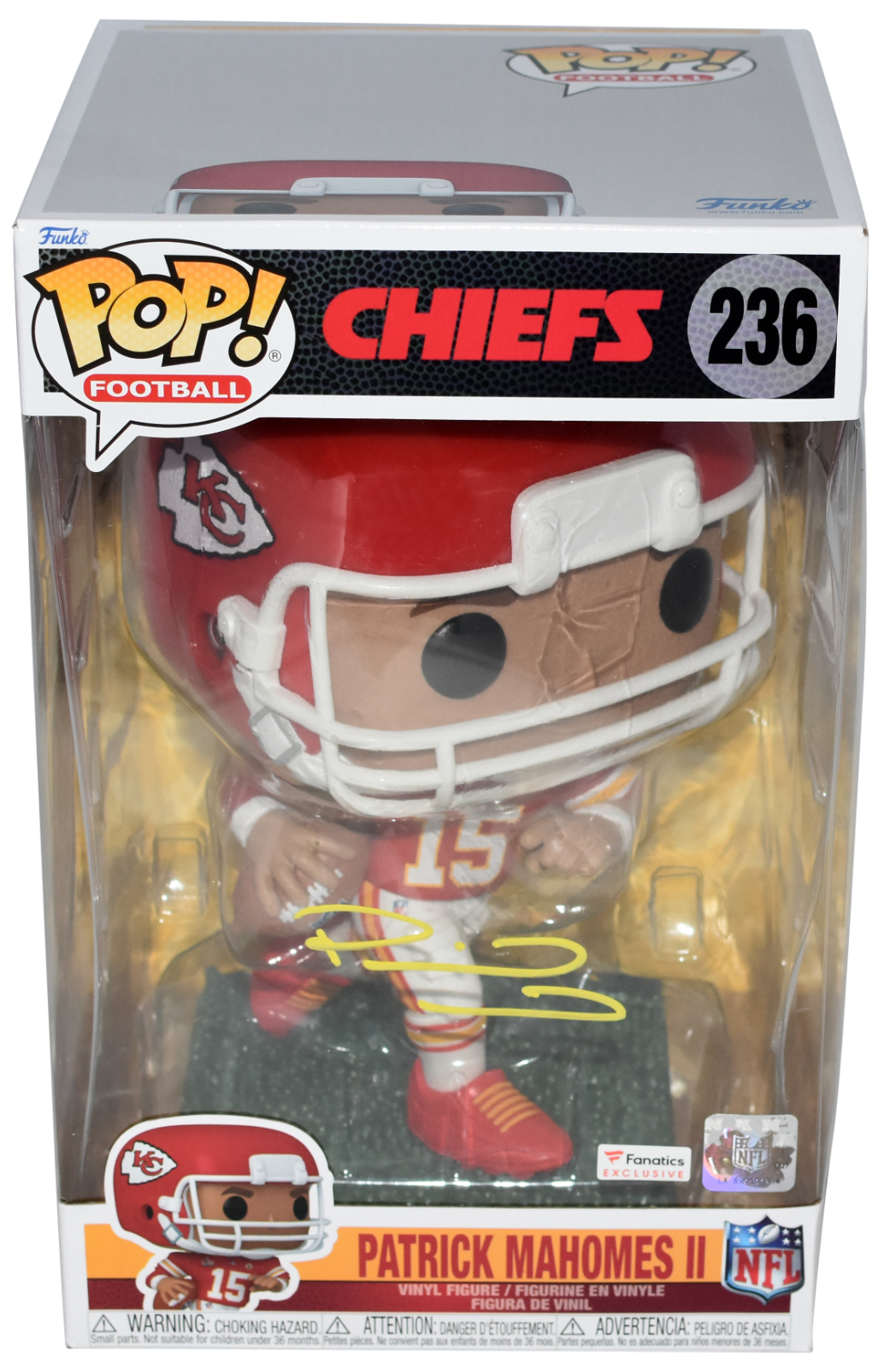 Patrick Mahomes Autographed Signed Kansas City Chiefs #236 JUMBO FUNKO POP FIGURE BECKETT 