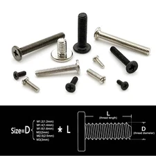 25/50 M1.2-M4 Laptop Camera Phone Small Mini Phillips Wafer Flat Head Screw Bolt