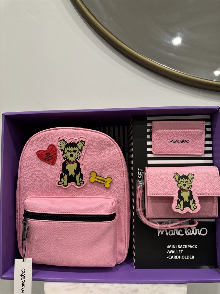 Marc Tetro 3 Piece Set Pink Mini Backpack Wallet Cardholder  display picture 1