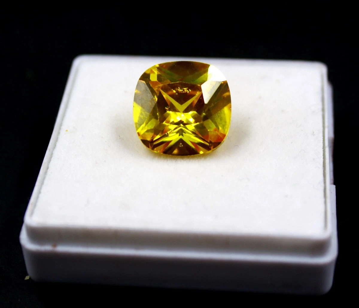 19.00Ct Certified VVS Clarity Kashmiri Yellow Sapphire Natural Gemstone WN1985