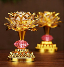 1pc Colorful LED Lotus Buddhist Lamp Built Buddhist Hall Lotus