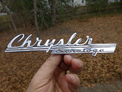 1939 1940 1942 1946 1947 48 1949 Chrysler Saratoga emblem script badge ...