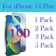 For Apple iPhone 14 Plus 10D Tempered Glass Screen Protector Black Edge Lot