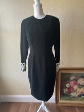 VTG Gunne Sax Jessica McClintock Green Velvet Lace Long Sleeve Short Dress 80s