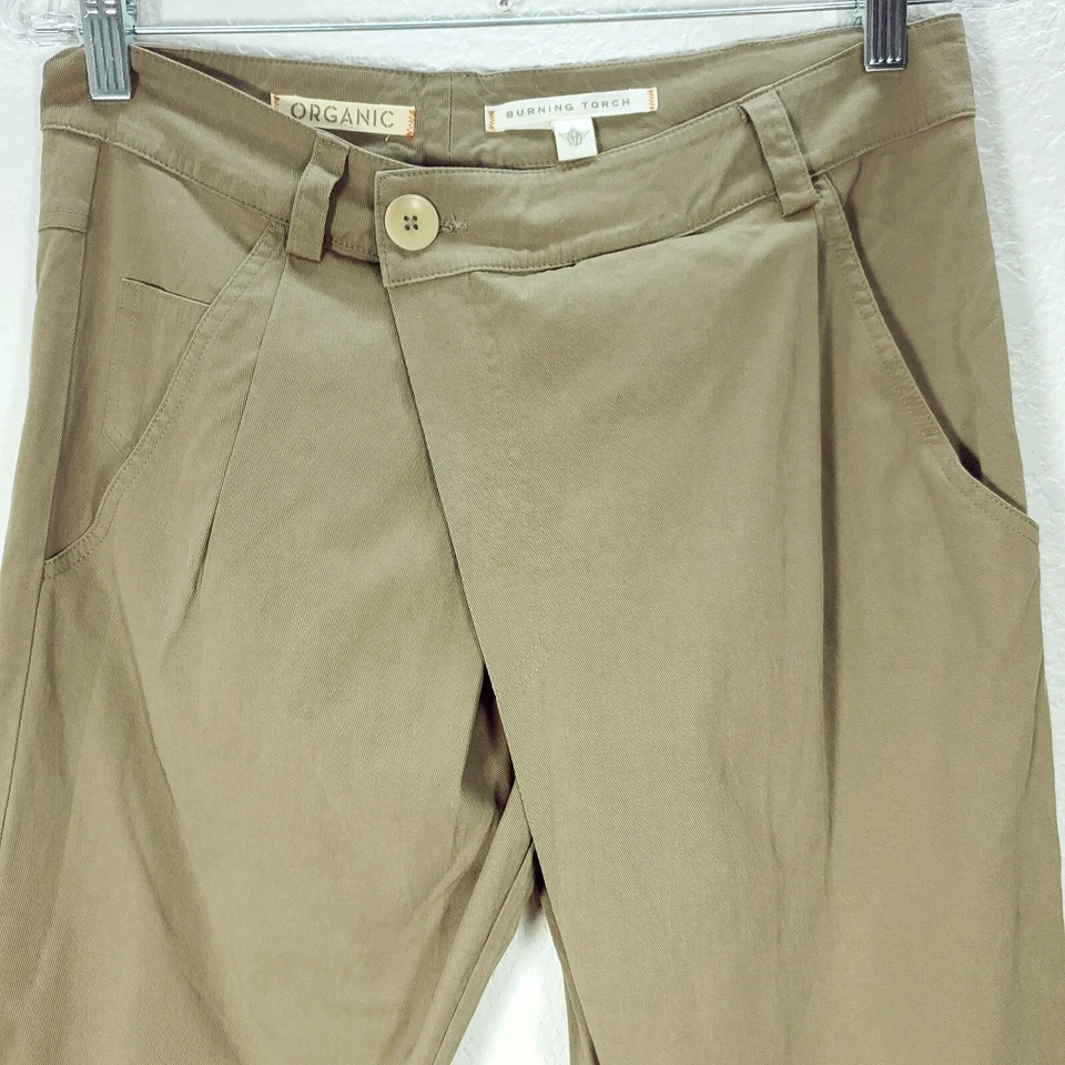 Pantalones ajustados para mujer Anthropologie Burning Torch orgánicos verde oliva talla 00 Foto 2 de 4