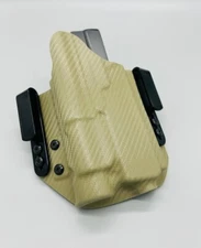 S&W M&P 22 Magnum w/ TLR1 Light - Tan Carbon Fiber Kydex IWB Holster USA Veteran