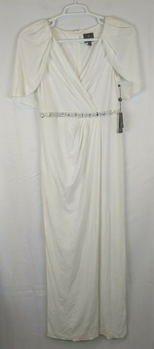 Adrianna Papell Embellished Capelet Gown - Ivory