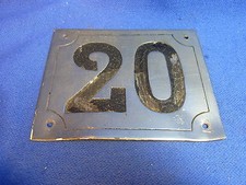 Mid Century Chrome with Black Numbers House Sign No. 20 L